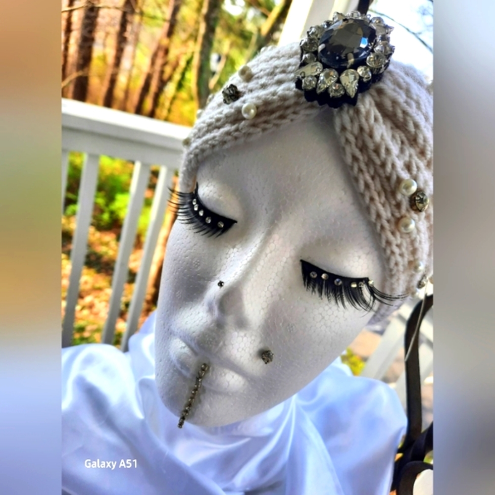 Experience exquisite style in a beaded and jeweled woven headband/headpiece🤩